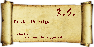 Kratz Orsolya névjegykártya